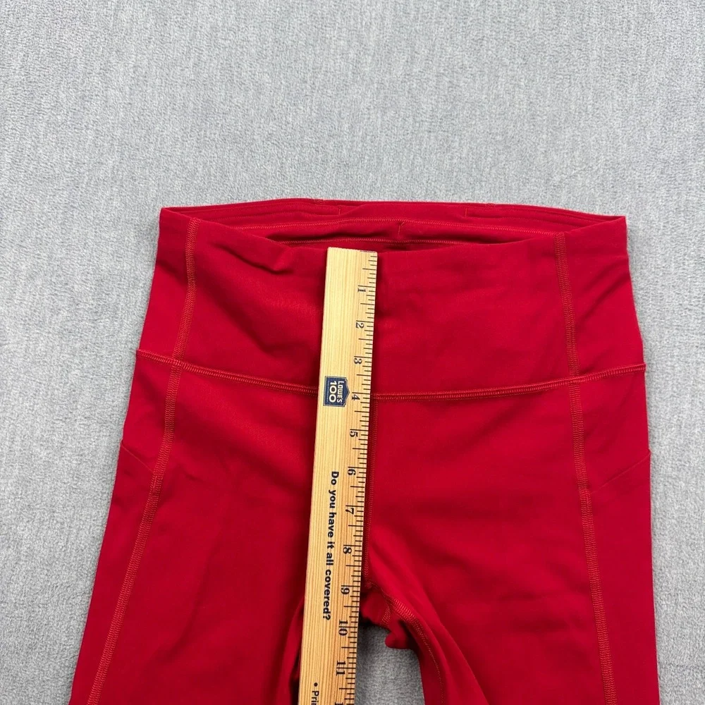 Lululemon Leggings Womens 6 Red Pace Rival High Rise Crop 22